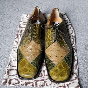 Genuine ostrich, and alligator shoes